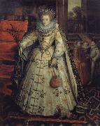 Marcus Gheeraerts Queen Elizabeth with a view to a walled garden china oil painting reproduction